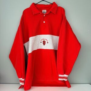 Vintage Diport USA Indiana Hoosiers Collared Embroidered Pullover Mens XL